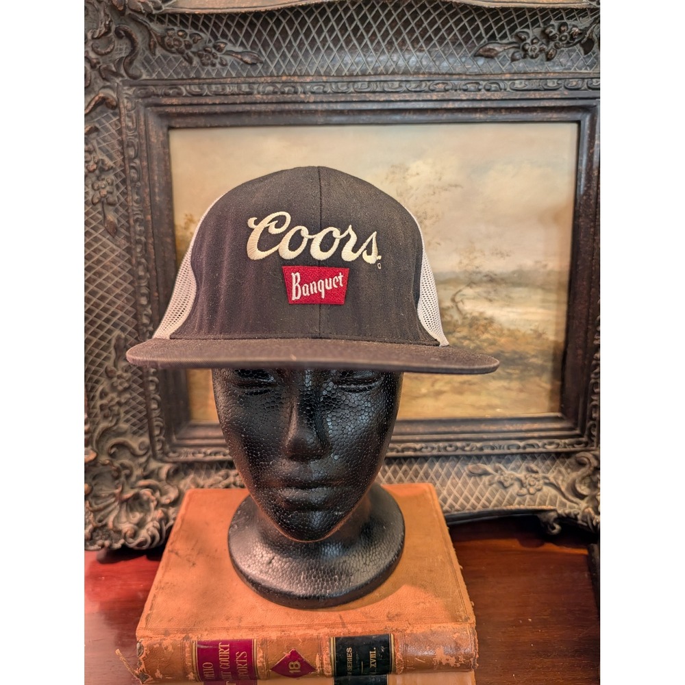 Brixton Coors Banquet Trucker Hat Black White Mesh Snapback Beer Logo Cap Mens